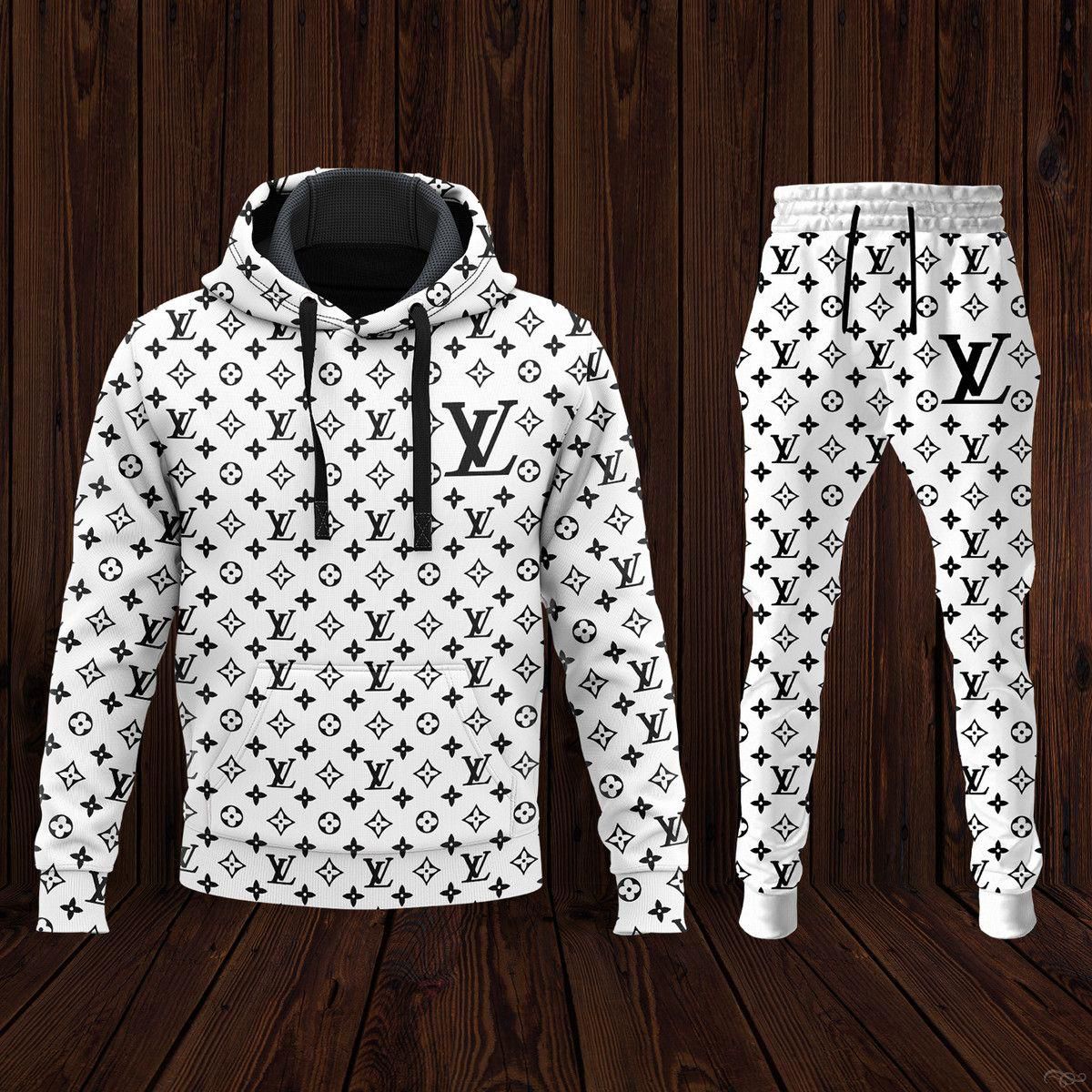 Louis Vuitton White Monogram Tracksuit – Classic Royal Fit - (W-8)