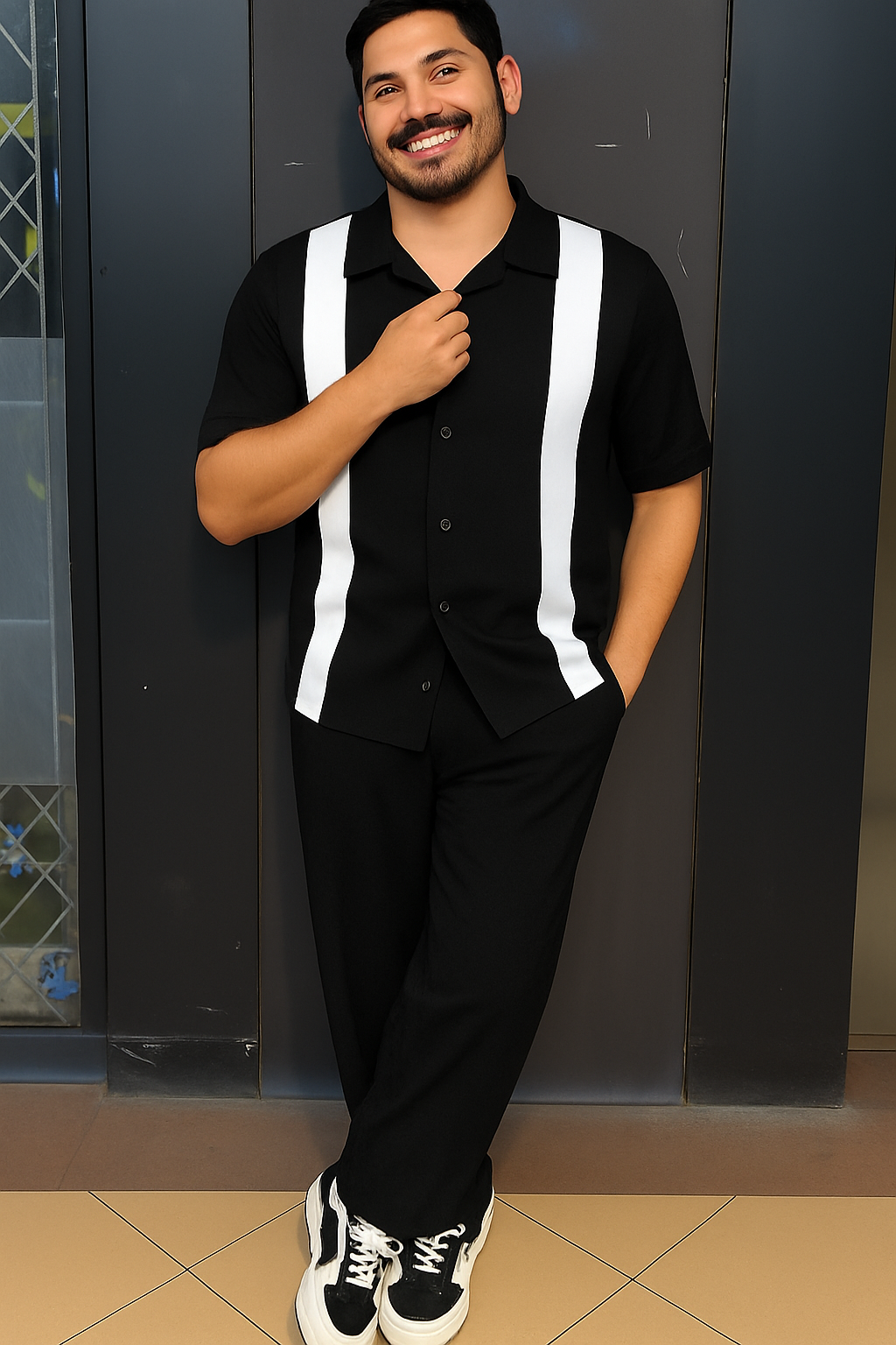 Q-03 Retro Stripe Co-Ord – Sage Edition