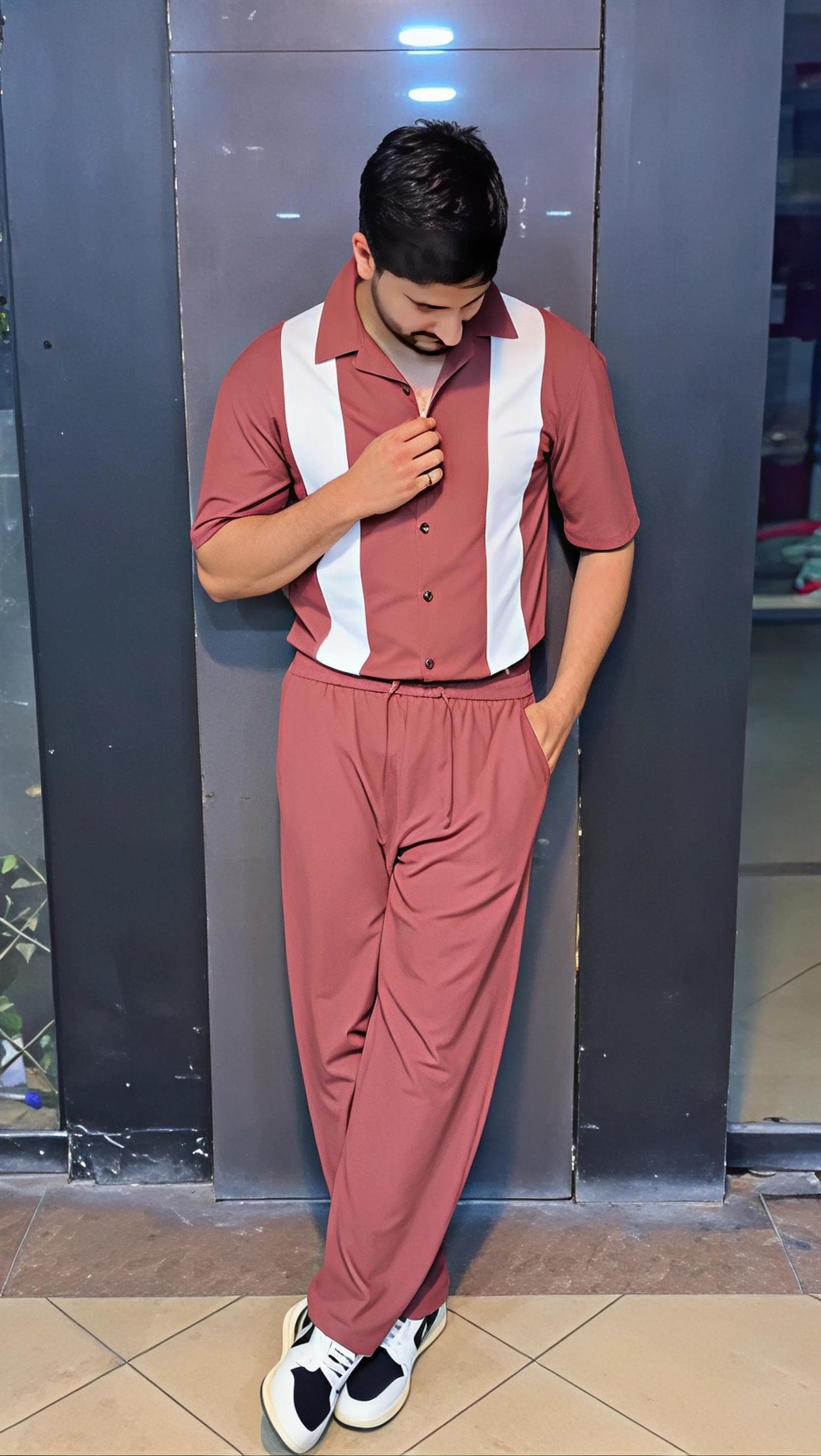 Q-03 Retro Stripe Co-Ord – Sage Edition